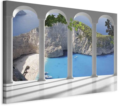 murando - Leinwandbild Fensterblick, Schlafzimmer, Wohnzimmer, Kunstdruck | Hochwertige Leinwand, sofort aufhängbar, ideal fürs Wohn- oder Schlafzimmer, wasserfest und lichtecht, langlebig, stilvoll