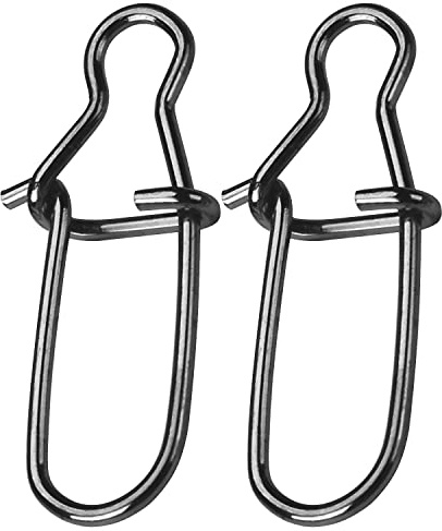 AMYSPORTS High Strength Fishing Snap Clip Duo Lock Snap Swivel Stainless Quick Change Fishing Snaps Solid Black Nickel 100pcs 40lbs