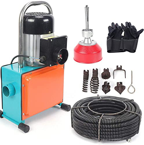 RibasuBB 750W Rohrreinigungs Maschine Baggerfeder Rohrreinigungsmaschine Abflussreiniger für Rohrdurchmesser 20-150 Mm Rohrreinigungsgerät Rohrreiniger Ip44