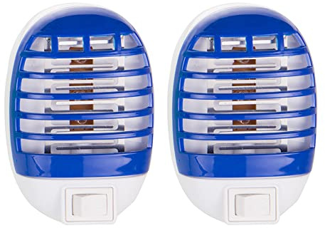 2 Stück Elektrischer Fliegenvernichter, Insektenvernichter, Mückenvernichter, Lampe für drinnen und draußen, Schlafzimmer, Küche, Garten, Terrasse (Blau)