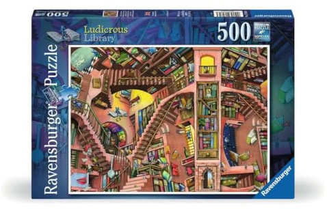 Ravensburger Puzzle 17484, Colin Thompson: Die verrückte Bibliothek - 500 Teile Puzzle für Erwachsene ab 12 Jahren