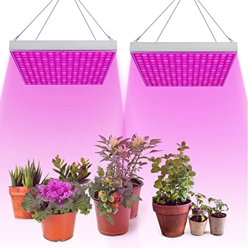 Herrselsam 2x45W Pflanzenlampe LED, LED Grow Light Pflanzenlicht Vollspektrum mit 225 Rot & Blau LEDs Grow Lampe, Pflanzen Wachstum Zimmerpflanzen Gemüse und Blumen im Garten
