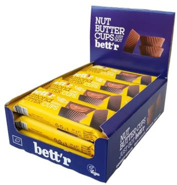 Bett'r GUILT FREE Bio Mandel Butter Cups. 100% Vegan, Glutenfrei und Laktosefrei - 12 x 39 g