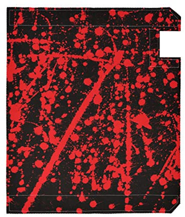 Messy Red Ink Splashed on Black Abstract Red Blood Paint Polyester with Magnetic Strips Mailbox Cover, Oversized Fade Resistant Letter Post Wraps, Seasonal Outdoor Decor 25.5x20.8