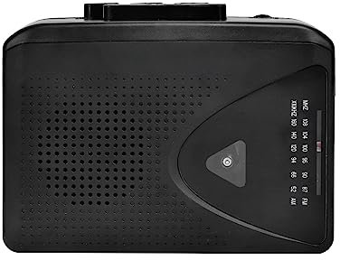 Docooler Portable Cassette Players Recorders FM AM Radio Walkman Tape Player Built In Mic External Speakers Manual Record Automatic Stop System DC 5V Power Supply Headphone Or 2AA Battery (Black)