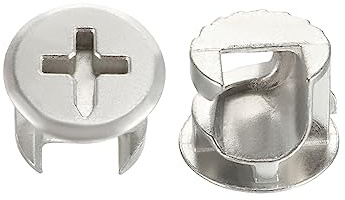 DTGN 13x10mm(DxH) Nocken Schloss Mutter - 20Pack - Gut für Holz Garderobe Tisch Bücherregal - Möbel Nocken Beschläge Anschlüsse - Silber Ton