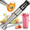 Retoo Batidora de mano eléctrica, 1200 W, batidora de mano, picadora para batidos de leche, batidos, puré, salsa, batidora eléctrica, velocidad continua, portátil
