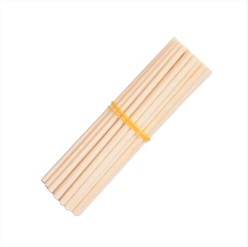 YTSMZX Holzdübelstäbe, unlackiertes Holz, runde Stäbe, Holzbastelstäbe für Kunsthandwerk und DIY-Projekte, Birkenholz, rund, Werkzeuglänge 200 mm, Durchmesser 3,8 mm bis 8 mm, Durchmesser 5 mm, 150