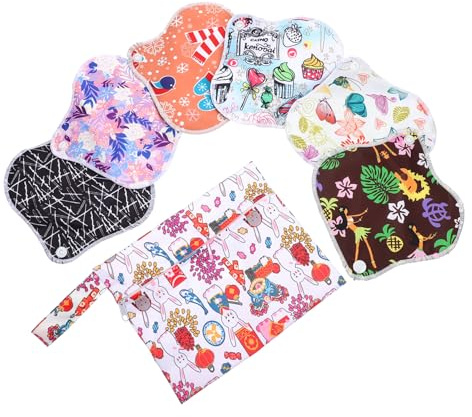 FRCOLOR 2 Juegos De Compresas Sanitarias Almohadilla Menstrual Absorbente Servilletas Lavables Almohadilla Menstrual Femenina Reutilizable Servilleta Menstrual Lavable Servilleta