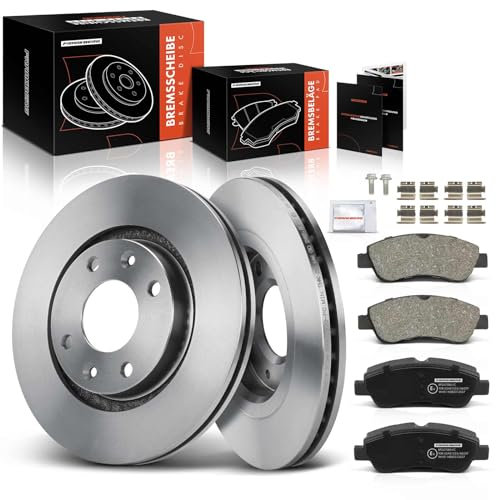 Frankberg Bremsensatz inkl. 2x Bremsscheiben + 4x Bremsbeläge Vorne Kompatibel mit Corsa F P2JO 208 I CA CC 2008 I CU 207 WA WC C3 II SC Replace# E172124