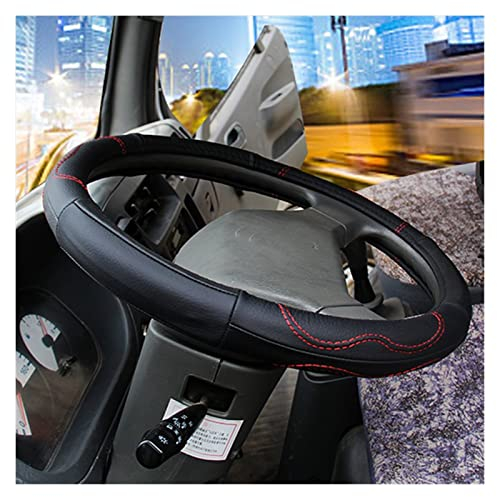 DZSMACHENGSM Lenkradbezug Auto Echtes Leder Auto Lenkradbezug Bus LKW Auto Für Durchmesser 36 38 40 42 45 47 50 cm rutschfest Verschleißfestes Auto Styling Lenkradhüllen(Größe:47cm)