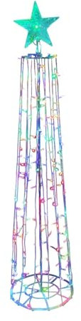 Árbol cónico iluminado – Árbol cónico LED resistente para Navidad, árbol de Navidad con cono LED | Árboles cónicos destellados, decoración de Navidad inteligente para porche, jardín, patio, patio