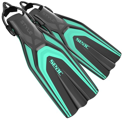 SEAC Style-S, Pinne con Cinghiolo Elastico Ultra Leggere per Immersioni Subacquee