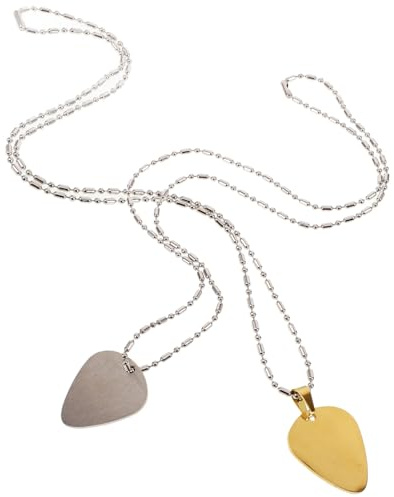 JOINPAYA 2stücke Gitarrenplektrum Halskette Bass Plektrum Anhänger Kette Für Gitarrenspieler Diy Für Herren Damen Frauen