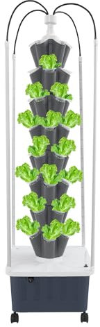 Tour de culture hydroponique avec éclairage, kit de germination pour jardin vertical pour 40 plantes, système de culture hydroponique avec bac à semis, jardin intelligent d'intérieur pour fruits et he