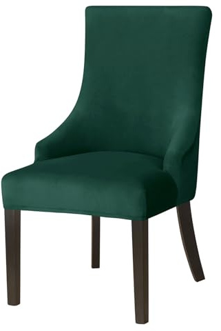 Mswborml Terciopelo Fundas para Sillas de Comedor con Reposabrazos 4/2/1 Piezas, Curvo Cubierta de Sillas Comedor, Grandes Fundas Sillas de Comedor con Respaldo Alto, Protectoras de Sillas,N,4PCS