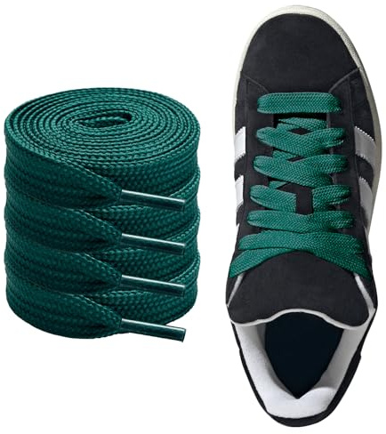 CCSOFTIME Snörning 16 mm platta skor för Adidas Campus 00s sneakers, tjocka ersättningsskosnören för män och kvinnor, Grön, 63 ( 160 cm )-2 Paia