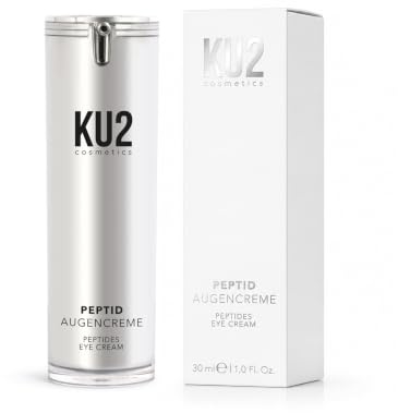 KU2 Cosmetics Peptide Augencreme – Anti Aging Augenpflege, 30ml | Intensive Gesichtspflege mit Peptiden gegen Augenringe, Schwellungen und feine Linien, straffende Wirkung – Made in Germany