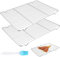 2 Pcs Rejillas de Enfriamiento para Hornear, 30 x 20 cm Rejilla Horno, Rejilla Rectangular para Repostería, Estante de Enfriamiento de Acero Inoxidable, Bandeja de Alambre para Asar Secar + Cepillo