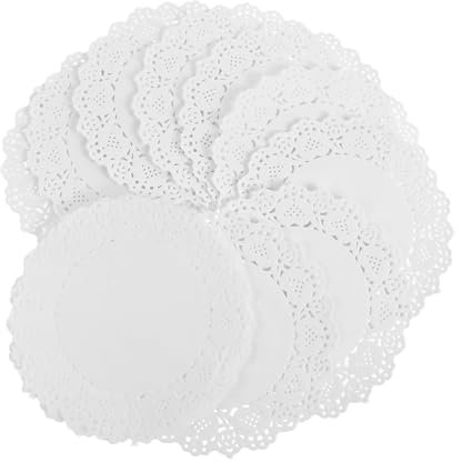 Cabilock 150 Pezzi TAMPA DI PACCHIA PACCHIA carrelli per tavoli centrini di pizzo di carta centrini di carta per l'artigianato cerchi di pergamena doiles bianca