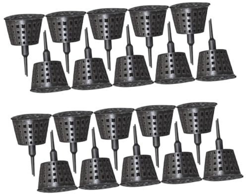 POPETPOP Lot de 30 Boîtes à Engrais Plastique Noir Grosse Taille pour Bonsaï Jardinage, Panier à Fertilisation Embout Insertion Facile, Boîte de Fertilisation Réutilisable pour Plantes