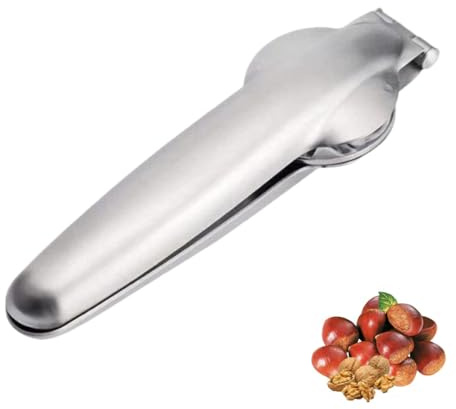 OUDQFCJ 1 pieza Cascanueces Manual de Metal, Cascanueces de aleación de zinc con acabado cromado brillante, para avellanas y otros tipos de nueces