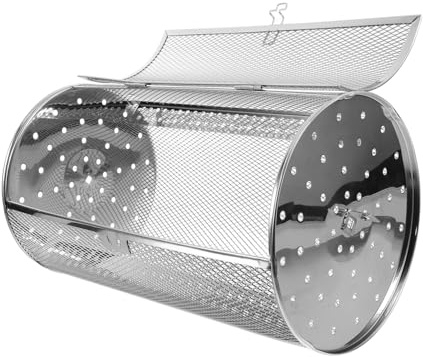 Gatuida Panier à Griller Rotatif en INOX 304 pour Four Électrique 180x300 Mm – Cuisson Homogène Légumes Et Fruits Secs – Panier à Rôtir Barbecue Cuisson Douce Et Uniforme
