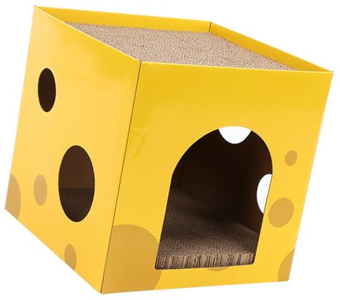 Tnfeeon Casa Rascadora para Gatos, Rascador Interactivo de Cartón con Agujeros, Lugar de Descanso para Gatos Juguetones, 11,8 X 11,8 X, Pulgadas