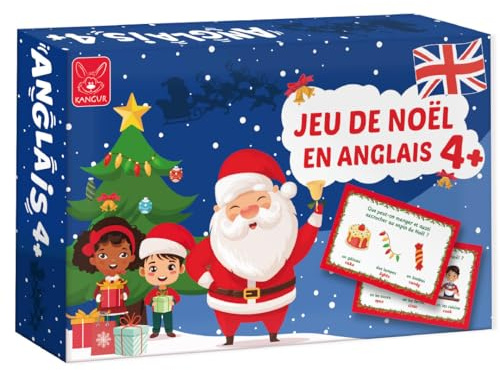 KANGUR Jeu de Noël en Anglais pour Enfants dès 4 Ans - Jeu De Cartes Éducatif et Ludique avec 54 Cartes et 108 Devinettes - Idée Cadeau pour Apprendre L’Anglais en S’Amusant