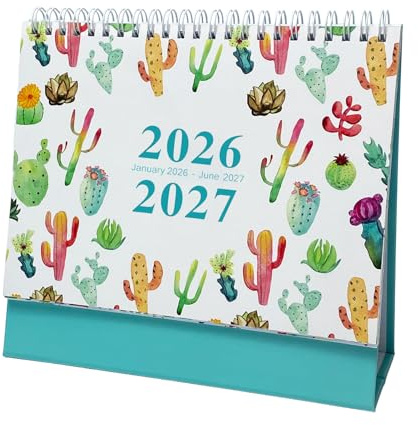 Calendario da tavolo 2026-18 mesi settimanale e mensile con sezione note, planner accademico estetico 2026-2027 per pianificazione di appuntamenti e agenda | per casa, ufficio, aula, insegnanti e