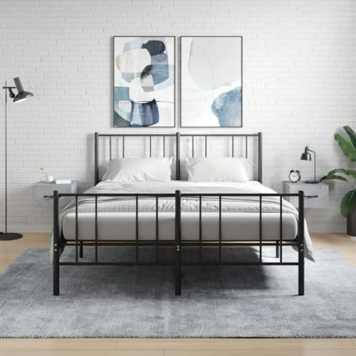 Frdhee Lot de 2 armoires de rangement murales multi-usages, tables de chevet, gris béton, 35 x 35 x 20 cm, pour bureau, garage, peut être installée rapidement, design moderne