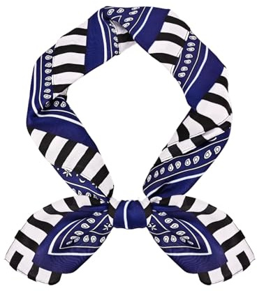 ZUIMEIHQH Mens Silk Scarf, Silk Square Neck Scarf for Men, Lightweight Cowboy Neckerchief Head Bandana 70 x 70 CM (Blue)