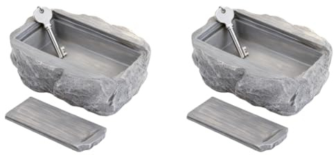2pcs Key Safe -Outdoor Hidden Key Storage Rock Large Size Realistic Hidden Keys Holder Looks & Feels Like Real Stone Safe for Outdoor Travel Garden Or Yard Geocaching Waterproof