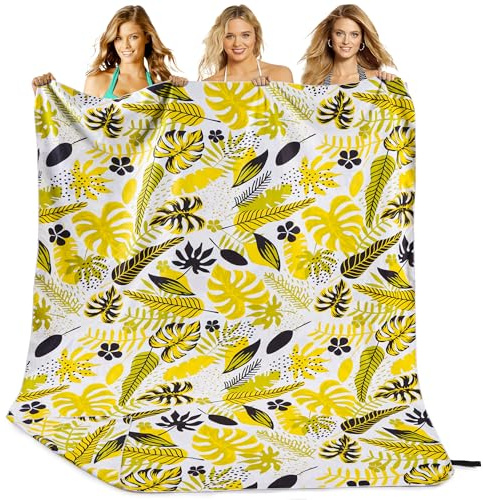 Hexify Toalla Playa XXL 200x145 cm, Toalla Grande De Microfibra De Secado RáPido, Toalla De BañO Sin Arena, Manta De Playa Mujer (Amarillo)