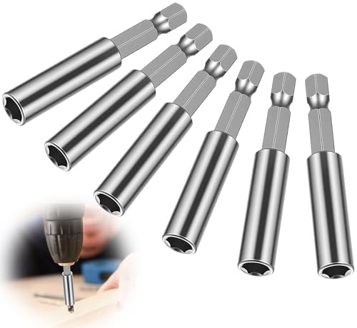 6 Pz Portainserti Magnetici, Prolunga Magnetica per Inserti, 60mm Porta Punte Magnetico 1/4 Estensione per Trapano Avvitatore, Prolunghe Magnetiche per Punte, Porta Inserti per Avvitatore