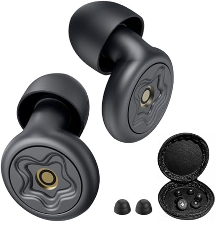 Thhiit Sleep Ear Plugs for Side Sleepers – 1 Pair Reusable Silicone Earplugs with 1 Extra Pair of Interchangeable Filters, Portable Case Included