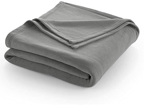 Twin Size Fleece Bed Blanket | Comfy Supersoft Fleece Blanket – All-Season Light Weight Throw Blanket | Luxuriously Soft | Throw Blanket for Couch and Sofa | Machine Wash | Gray