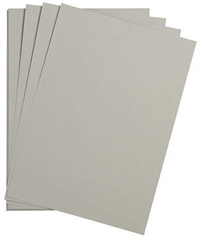 Clairefontaine 975272C Packung mit 25 Bastelkartons Maya, 185g, DIN A4, 21 x 29,7cm, 1 Pack, hellgrau