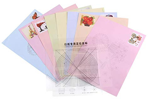 Zeichnungspapier mit Vorlagen, Designpapier 16 Designs, 8 Blatt für kreatives Basteln und Dekoration