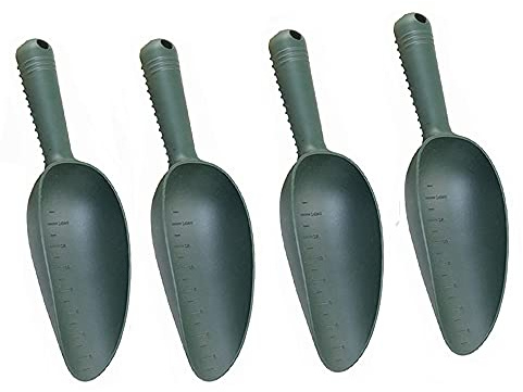tooloflife 4-pack trädgårdsspade i plast, multifunktionell bärbar trädgårdsskopa med våg för jordar, kompostplantering, blomkruka (armégrön)