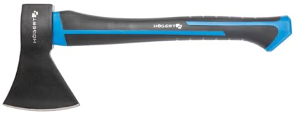 HÖGERT TECHNIK Äxte 600g mit Glasfaserstiel - Universalaxt zum Spalten und Hacken, ergonomischer Rutschfester Griff, gehärtetes Axtblatt 47-55 HRC, Stiel aus HDL-Glasfaser, gefertigt nach DIN 5131