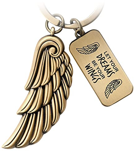 FABACH Engelsflügel Schlüsselanhänger Wing - Glücksbringer Schutzengel Feder Engel Schlüsselanhänger Flügel - Engelsflügel Anhänger Flügel - Let Your Dreams Be Your Wings