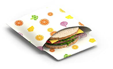 Nuts Cera d'api Sandwich & Snack Bag 18 x 17 cm | panino e sacchetto per snack | Panno di cera d'api | imballaggio sostenibile per alimenti
