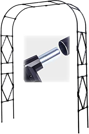Rosenbogen aus Metall Rankhilfe Gartenbogen für Kletterrosen Pergola Spalier Torbogen Rost Deko balkon Terrasse Rankgitter Rankbogen schwarz breit 120/150/180/210/230/250/280/300/320 cm ( Size : 180x4