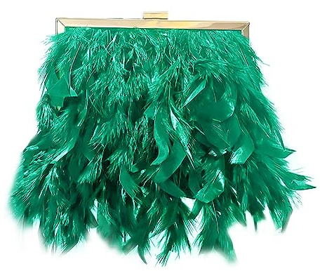 MOISTRI Mujeres Bolsos de noche de plumas y embragues Exquisita Borla Perla Bolsas para Boda Fiesta