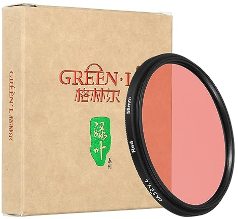 PATIKIL 55mm Red Filter, Color Filter Camera Lens Filter Color Conversion Effects Camera Screw In Filter for 55mm DSLR Camera Lens Photography Photo, Red