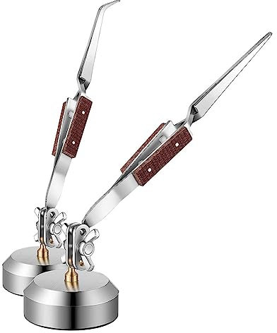 Pitxsgsia Ensemble de 2 Pincettes à Souder avec Base Rotative à 360° pour la Fabrication de, le Soudage, la Réparation