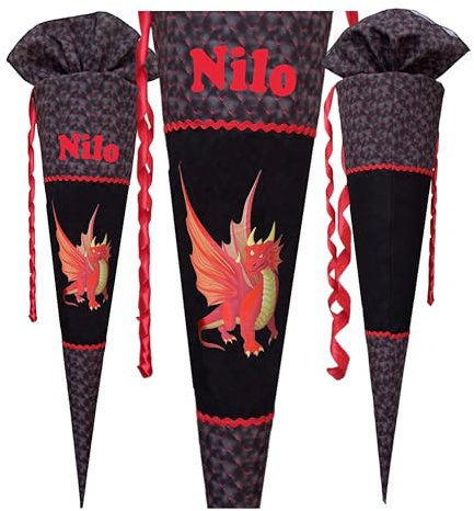 Schultüte passend zum Mike Drache,red dragon, für jungen, für Mädchen,genäht, benutzerdefinierte,Wunschname
