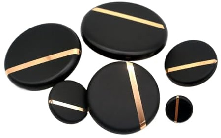 30mm 40mm klassische dekorative Nähknöpfe, flache schwarze Knöpfe, 30mm 6pcs, Einheitsgröße