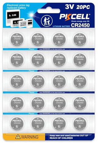 PKCELL CR2450 3V Lithium Battery 600mAh Car Key Remote 20PACK | battery for car keys, kitchen scales & sensors.Replaces DL2450/BR2450/ECR2450/5029LC.